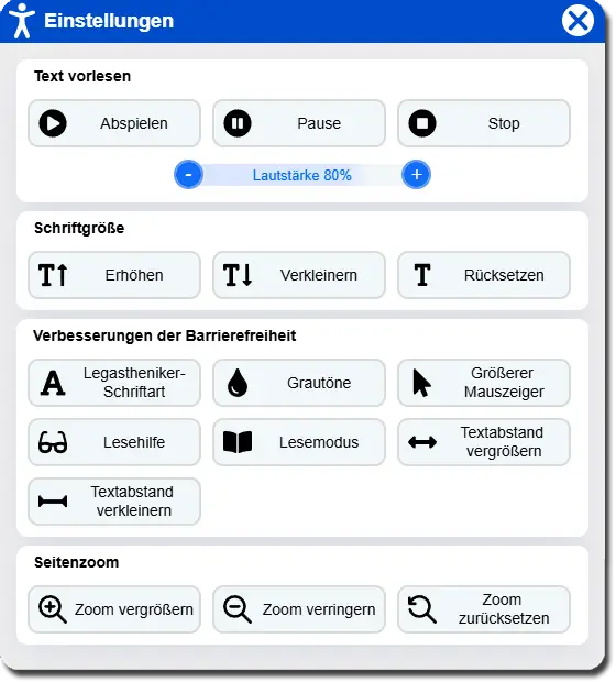 Screenreader Einstellungen